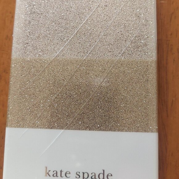 New no Box Kate Spade iPhone 13 Case Gold Silver Glitter Three Scraches - Picture 3 of 3